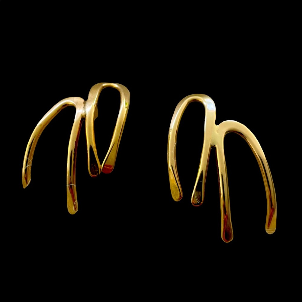 14k Yellow Gold Wishbone Earrings- Vintage